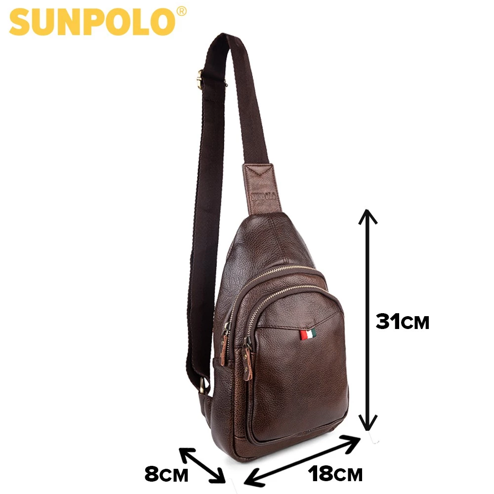 Túi Đeo Chéo Nam Da Bò Cao Cấp  STU102 Đen Nâu Bò