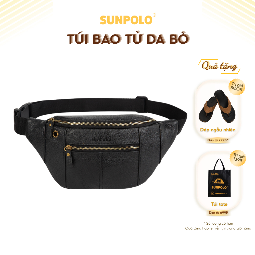 Túi Đeo Chéo Bao Tử Nam Da Bò Cao Cấp SBT107 Đen Nâu Xanh Navy