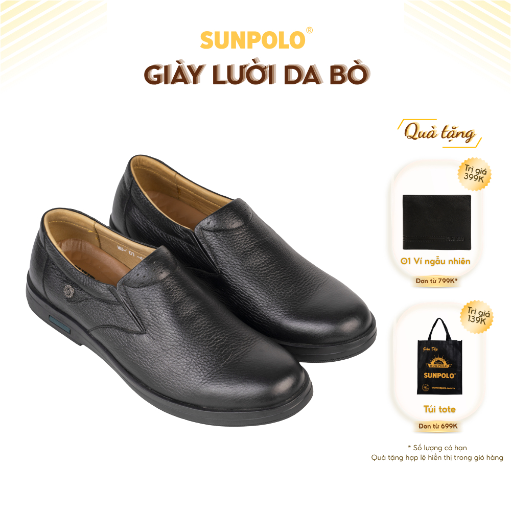 Giày lười SUMU01 đế mới da bò đế cao su