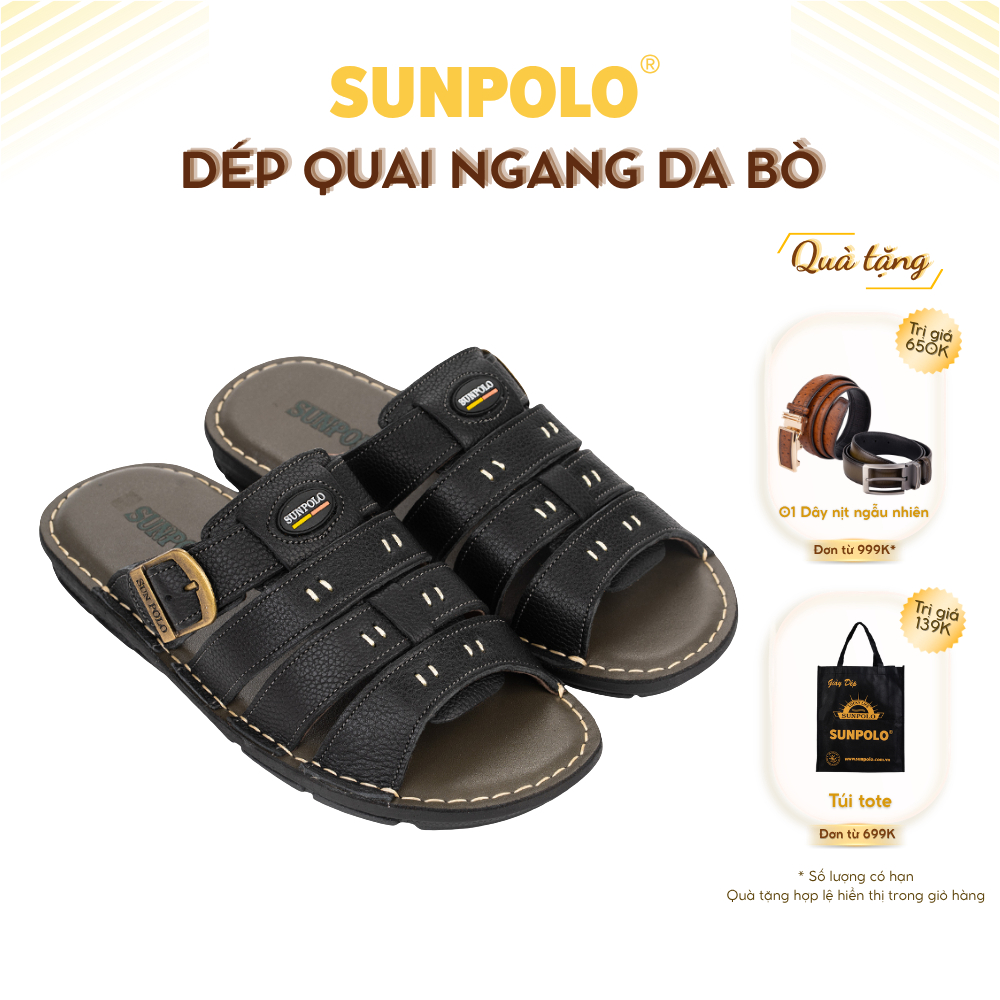 Dép Quai Ngang AQN006 Da Bò Cao cấp