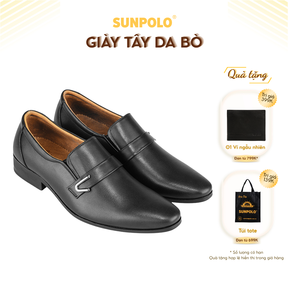 Giày tây nam SKT116 da bò đế cao su mũi nhọn