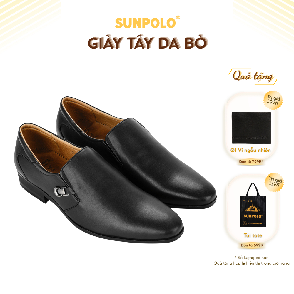 Giày tây nam SKT119 da bò đế cao su mũi nhọn 2 phiên bản màu Đen/Nâu