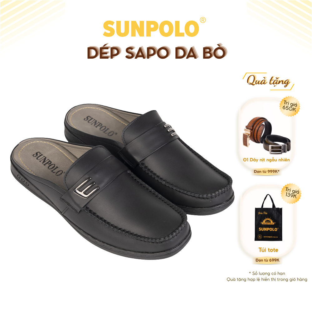 Dép sapo SPO195 da bò đế cao