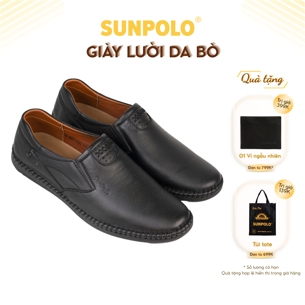Giày mọi nam da bò SUNPOLO MOI027