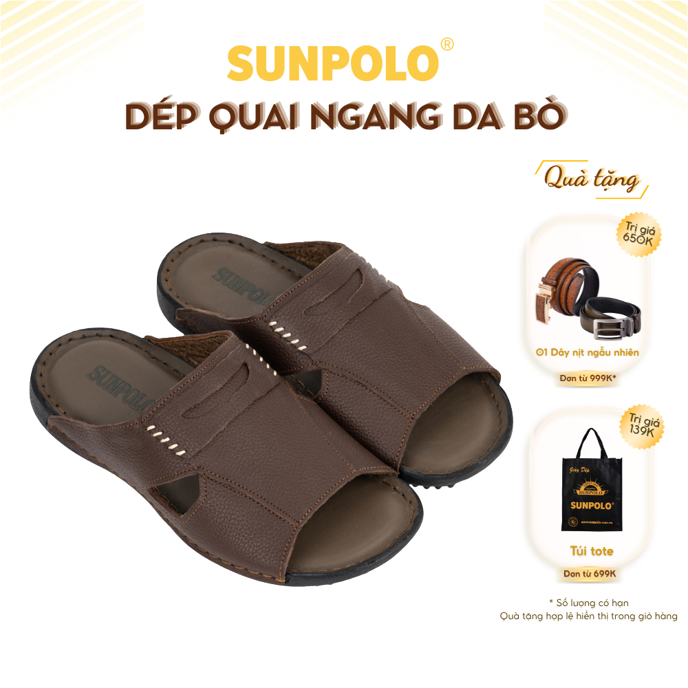 Dép Quai Ngang DQN028 Da Bò Cao Cấp
