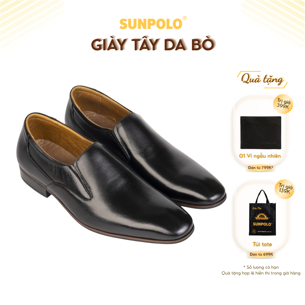 Giày tây nam MU6673 da bò mũi nhọn có 2 phiên bản màu Đen/Nâu