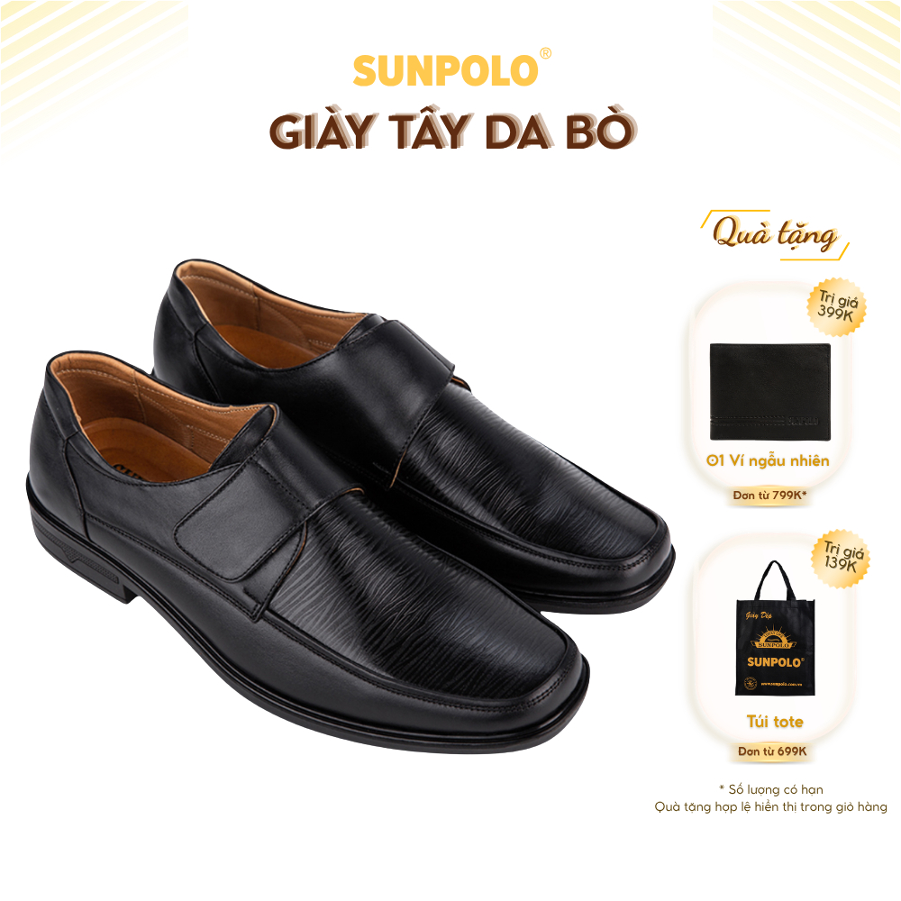 Giày tây nam DAXE61 da bò mũi tròn phiên bản màu Đen