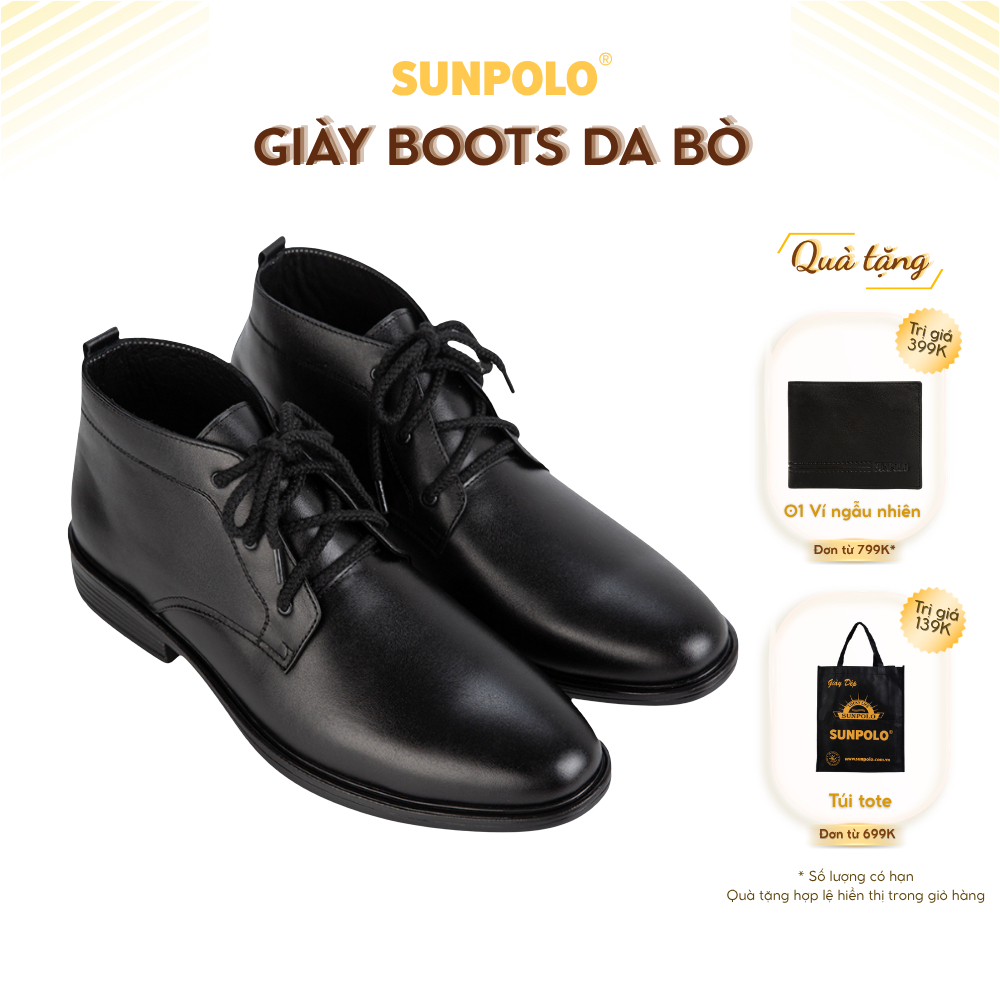 Giày Boot BOOT03 Da Bò Cột Dây
