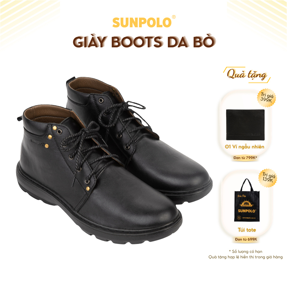 Giày Boot nam BOOT06 da bò Chunky Boots