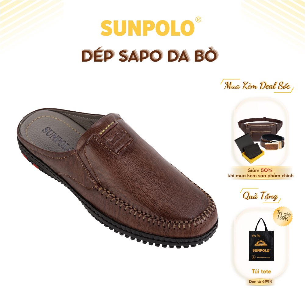 Dép Sapo Nam SUT327 Da Bò