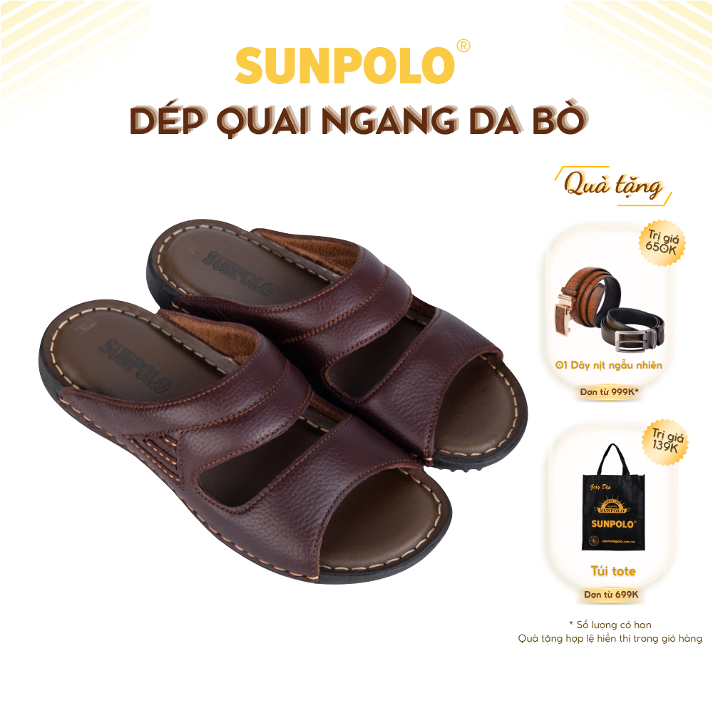 Dép Quai Ngang Nam DQN024 Da Bò Cao Cấp