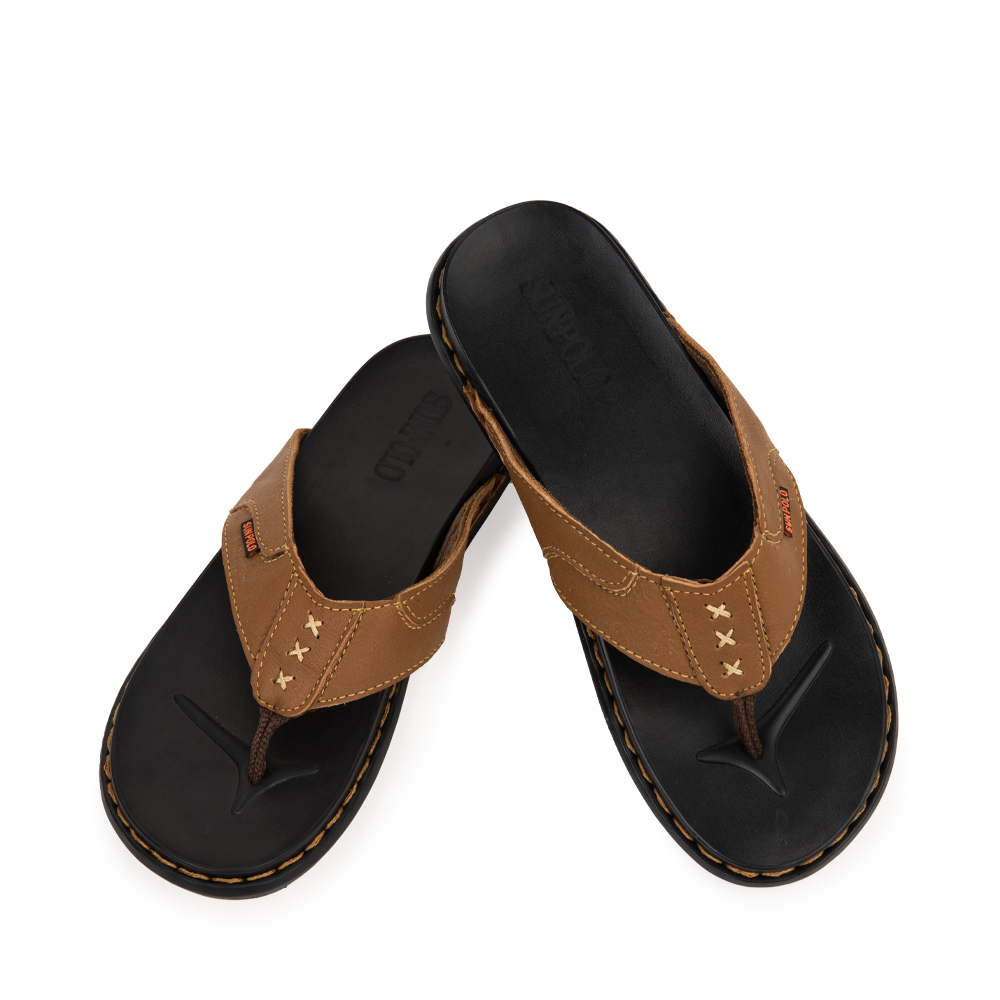 Dép kẹp nam KEP015 da bò 3 phiên bản màu Đen/Nâu/Bò