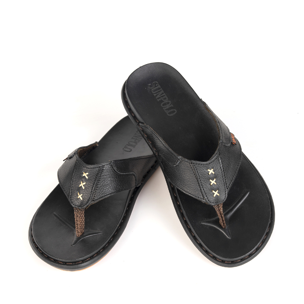 Dép kẹp nam KEP015 da bò 3 phiên bản màu Đen/Nâu/Bò