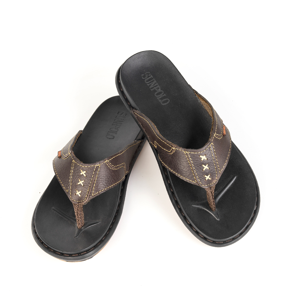 Dép kẹp nam KEP015 da bò 3 phiên bản màu Đen/Nâu/Bò