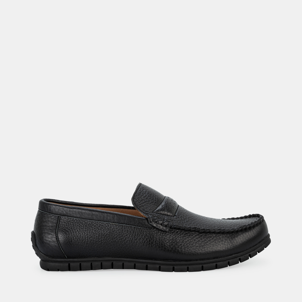 Giày Lười Nam Da Bò SUNPOLO Đen Nâu MU2589