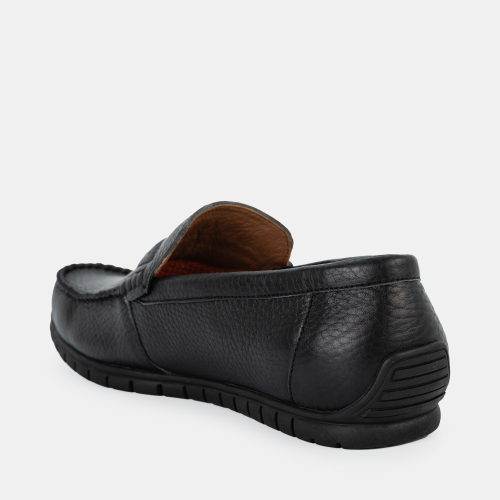 Giày Lười Nam Da Bò SUNPOLO Đen Nâu MU2589