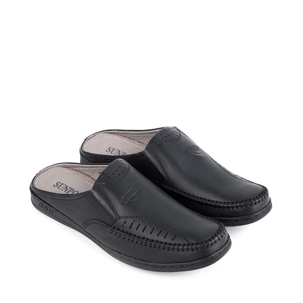 Dép sapo SPO196 da bò Đen Nâu