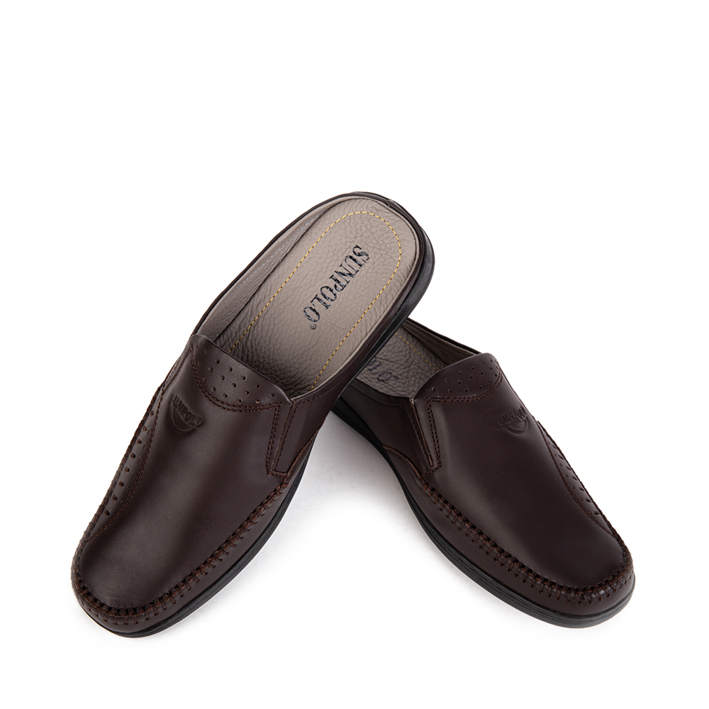 Dép sapo SPO196 da bò Đen Nâu