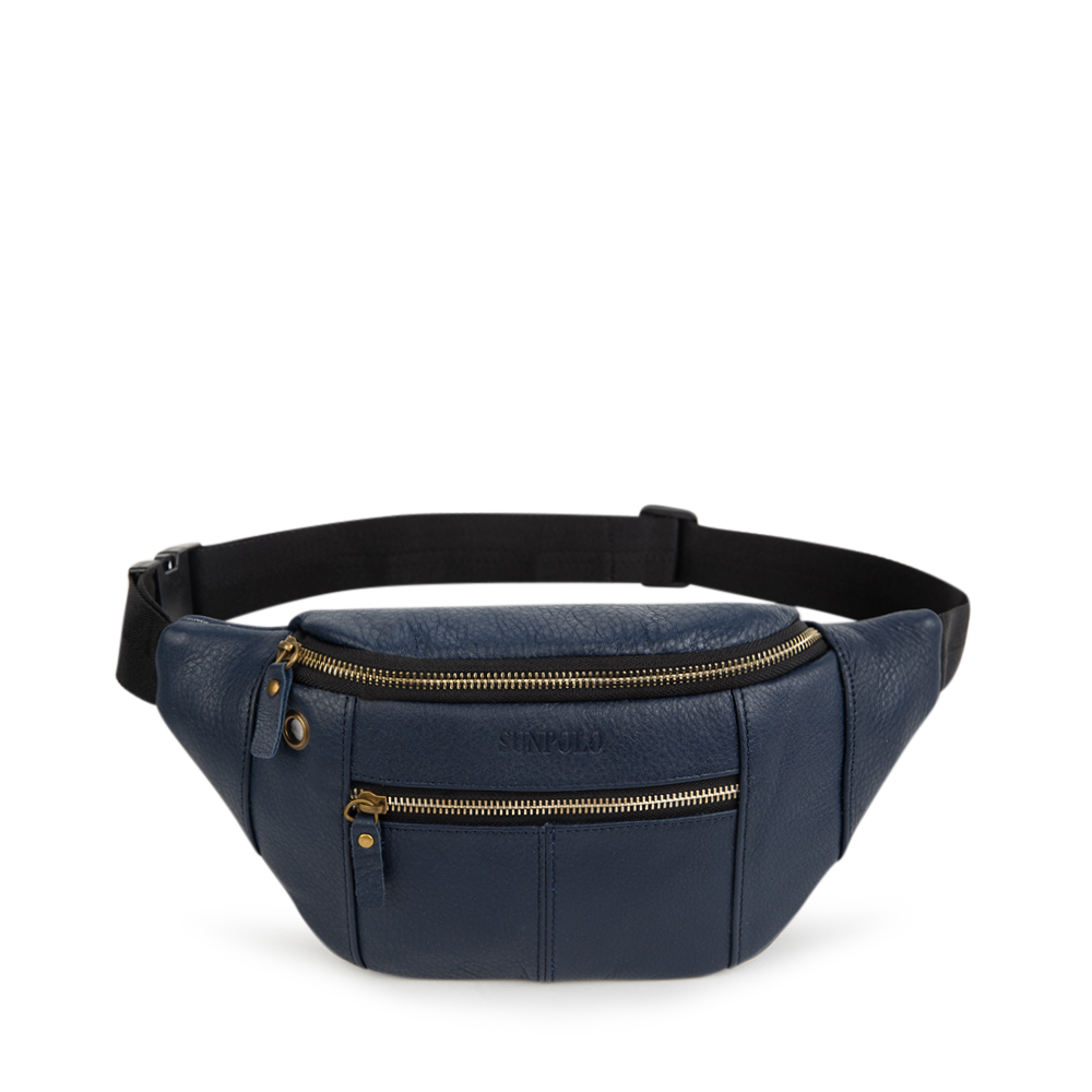 Túi Đeo Chéo Bao Tử Nam Da Bò Cao Cấp SBT107 Đen Nâu Xanh Navy