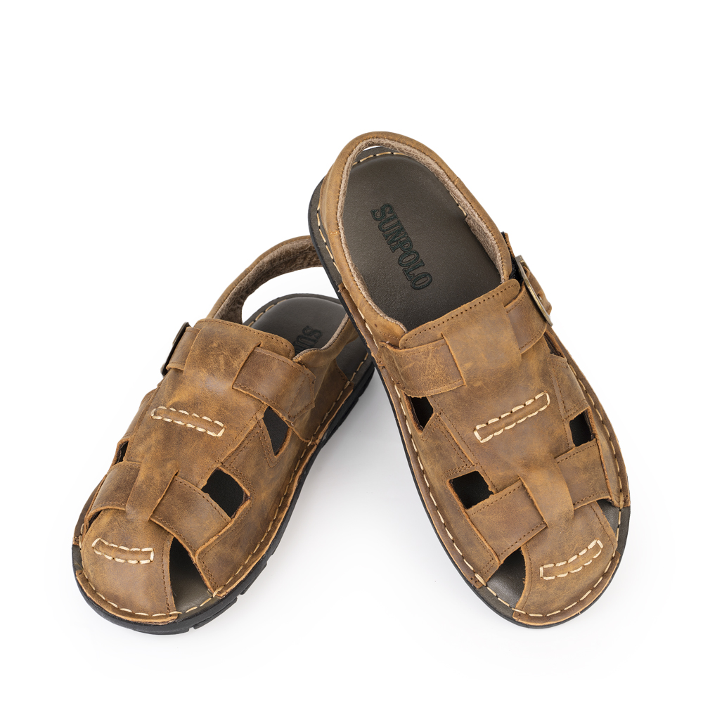 Xăng đan bít mũi da bò Sandals SDA019