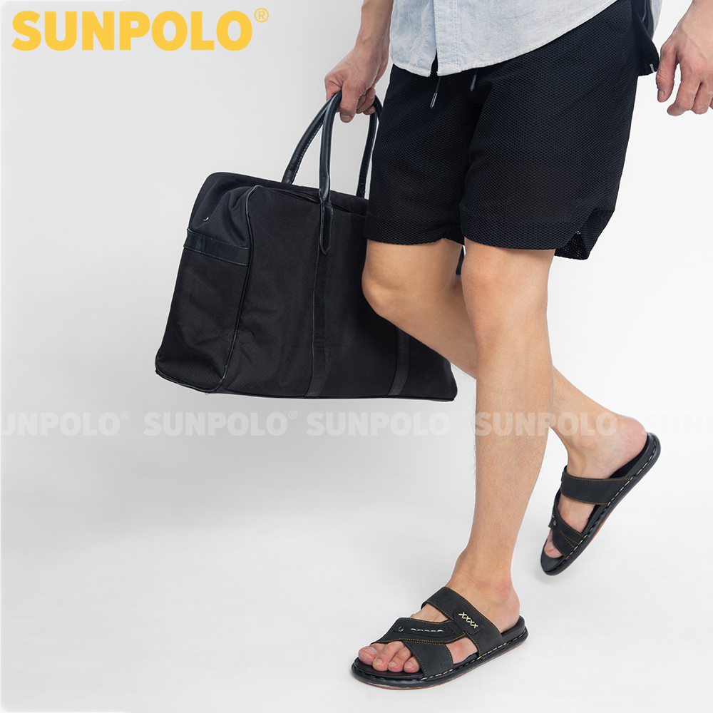 Dép Quai Ngang SNA102 Da Bò Cao Cấp