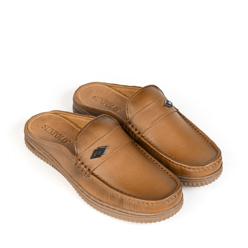 Dép sapo Giày sục da bò thông thoáng êm bền SUNPOLO SPO400 có 2 bản màu