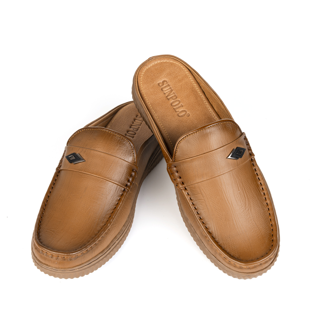 Dép sapo Giày sục da bò thông thoáng êm bền SUNPOLO SPO400 có 2 bản màu