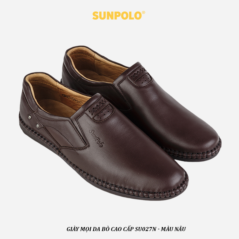 Giày mọi nam da bò SUNPOLO MOI027 Giày mọi nam da bò SUNPOLO MOI027
