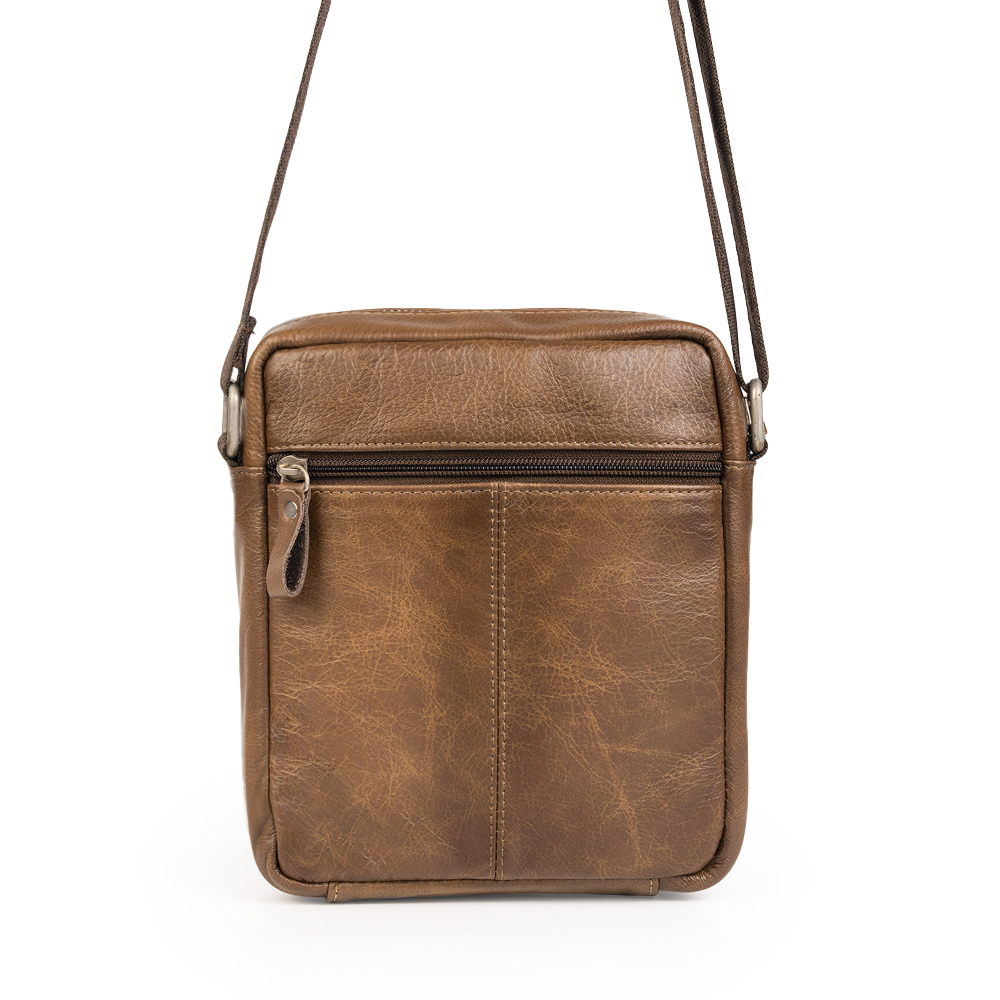 Túi đeo chéo nam da bò cao cấp SUNPOLO Nâu TUI223