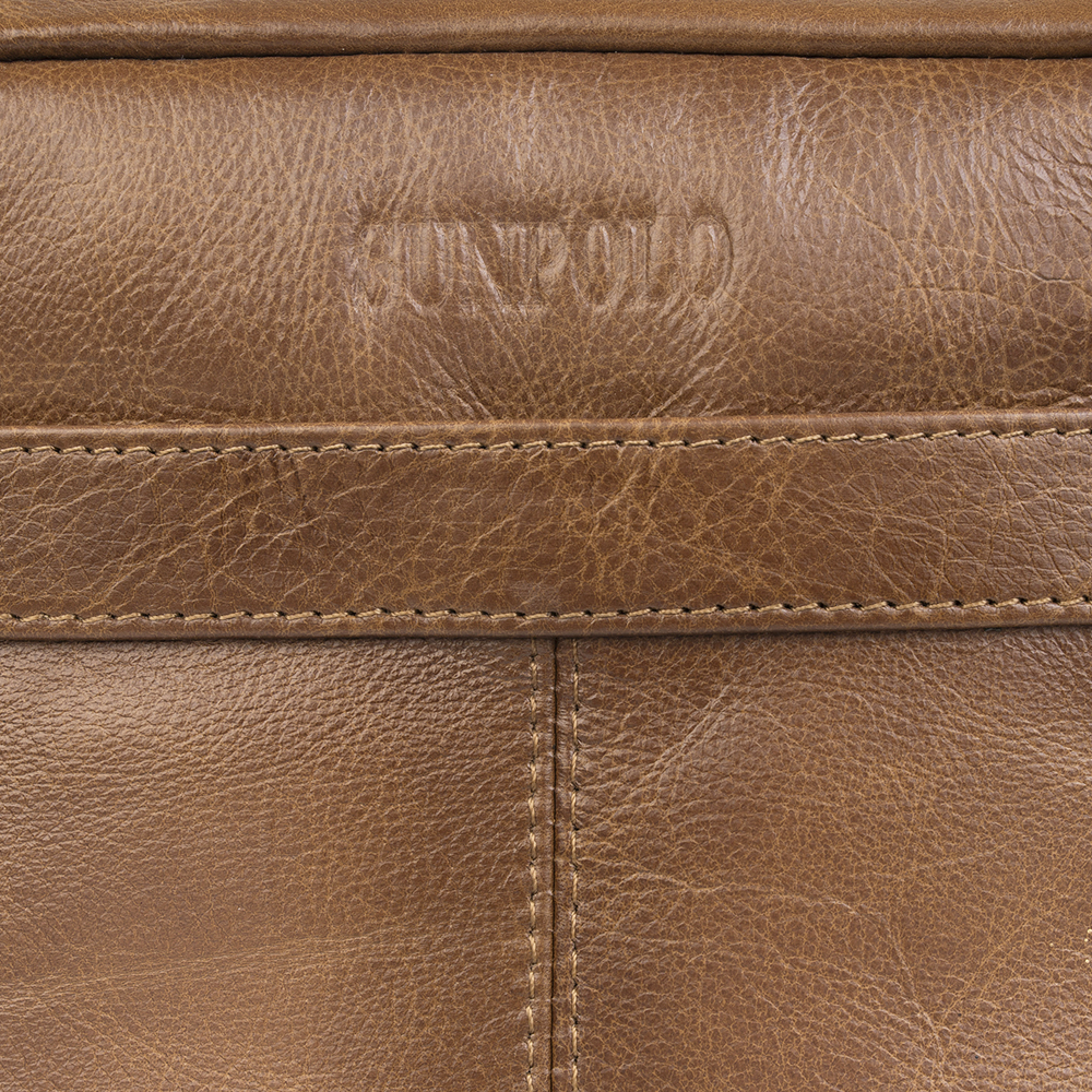 Túi đeo chéo nam da bò cao cấp SUNPOLO Nâu TUI223