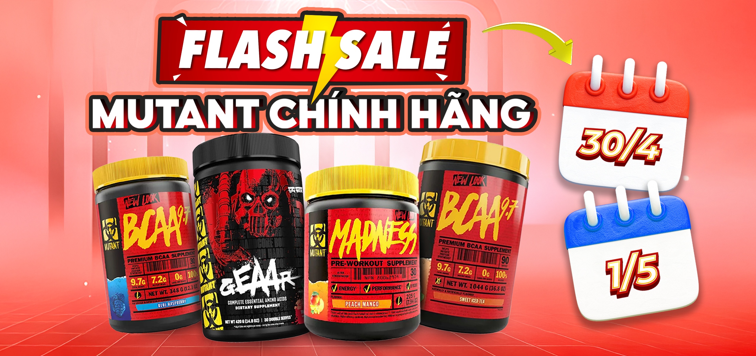 Flash Sale 30/4 – 1/5: Giảm sốc các sản phẩm Mutant chính hãng!