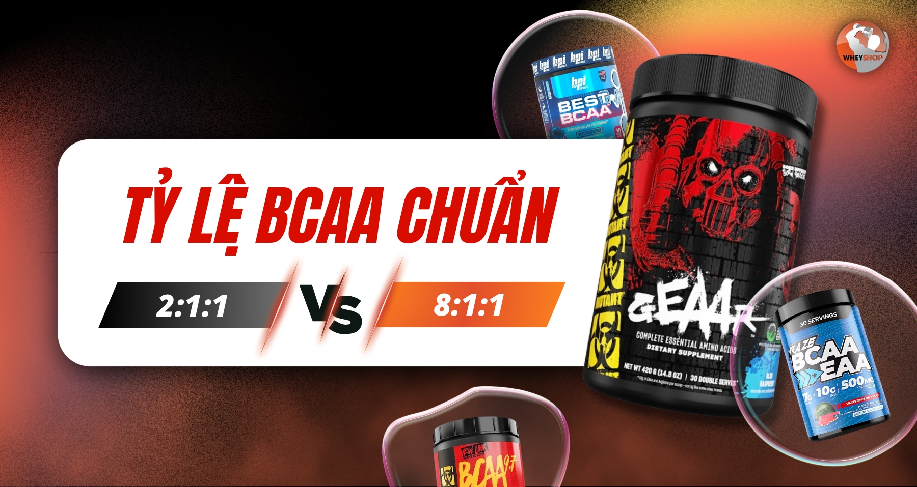 Tỷ lệ BCAA chuẩn – nên chọn 2:1:1 hay 8:1:1?