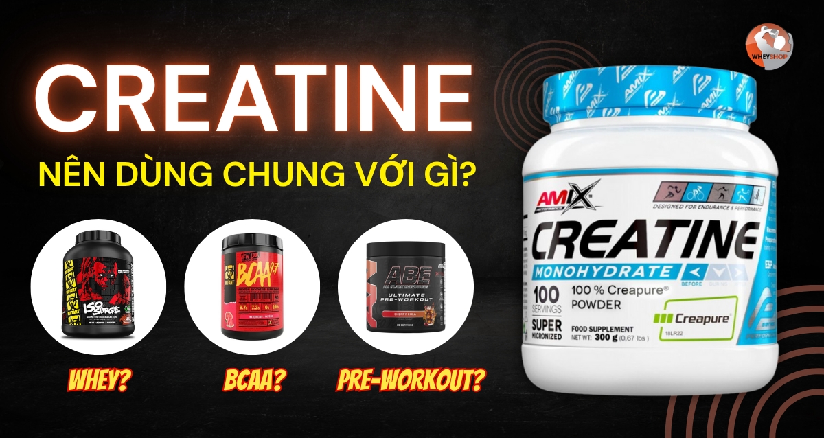 Creatine có nên dùng chung với Whey, BCAA hay Pre Workout không?