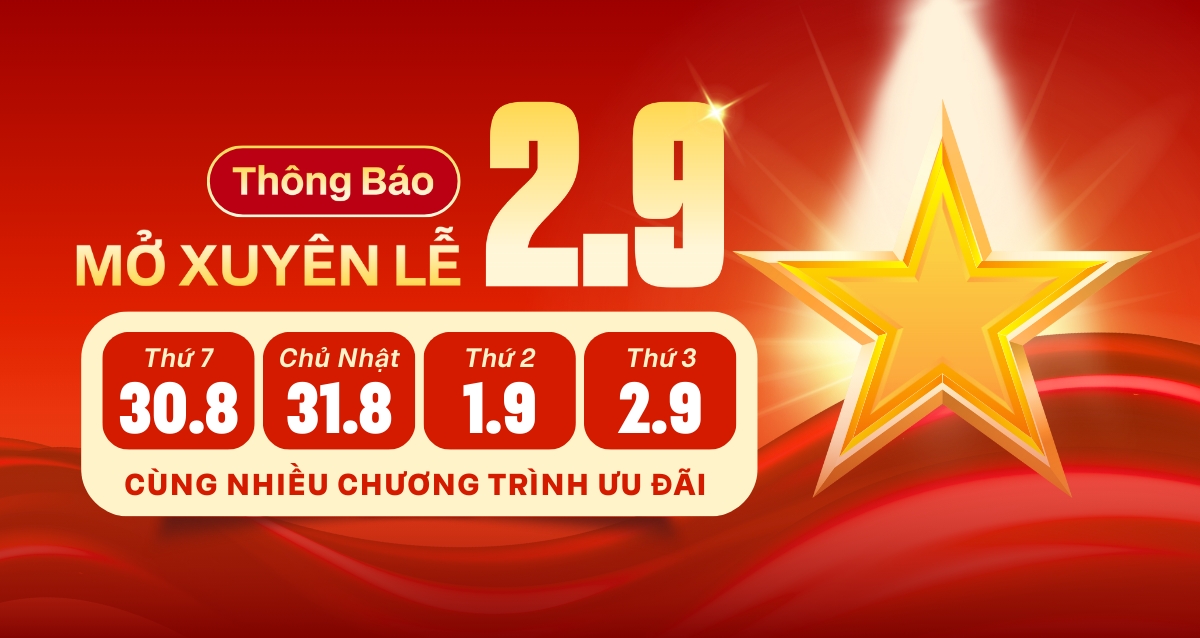 WheyShop thông báo: Mở bán xuyên lễ 2/9