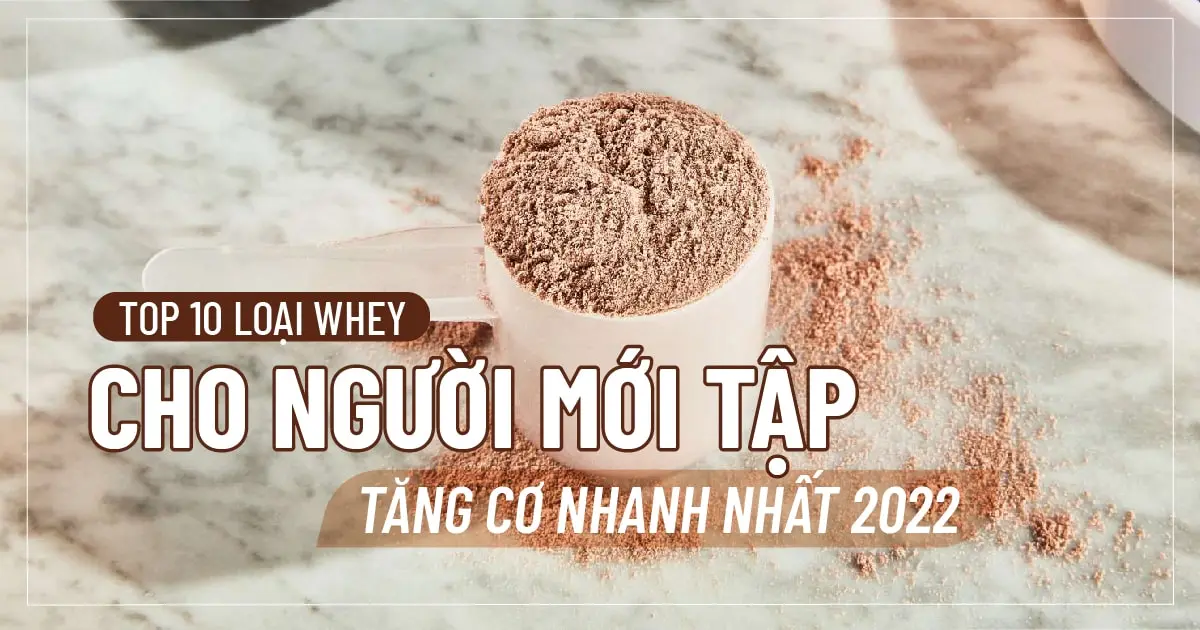 Top 10 loại Whey cho người mới tập tăng cơ nhanh