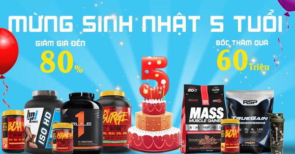 Event : Mừng Sinh Nhật WheyShop 5 tuổi