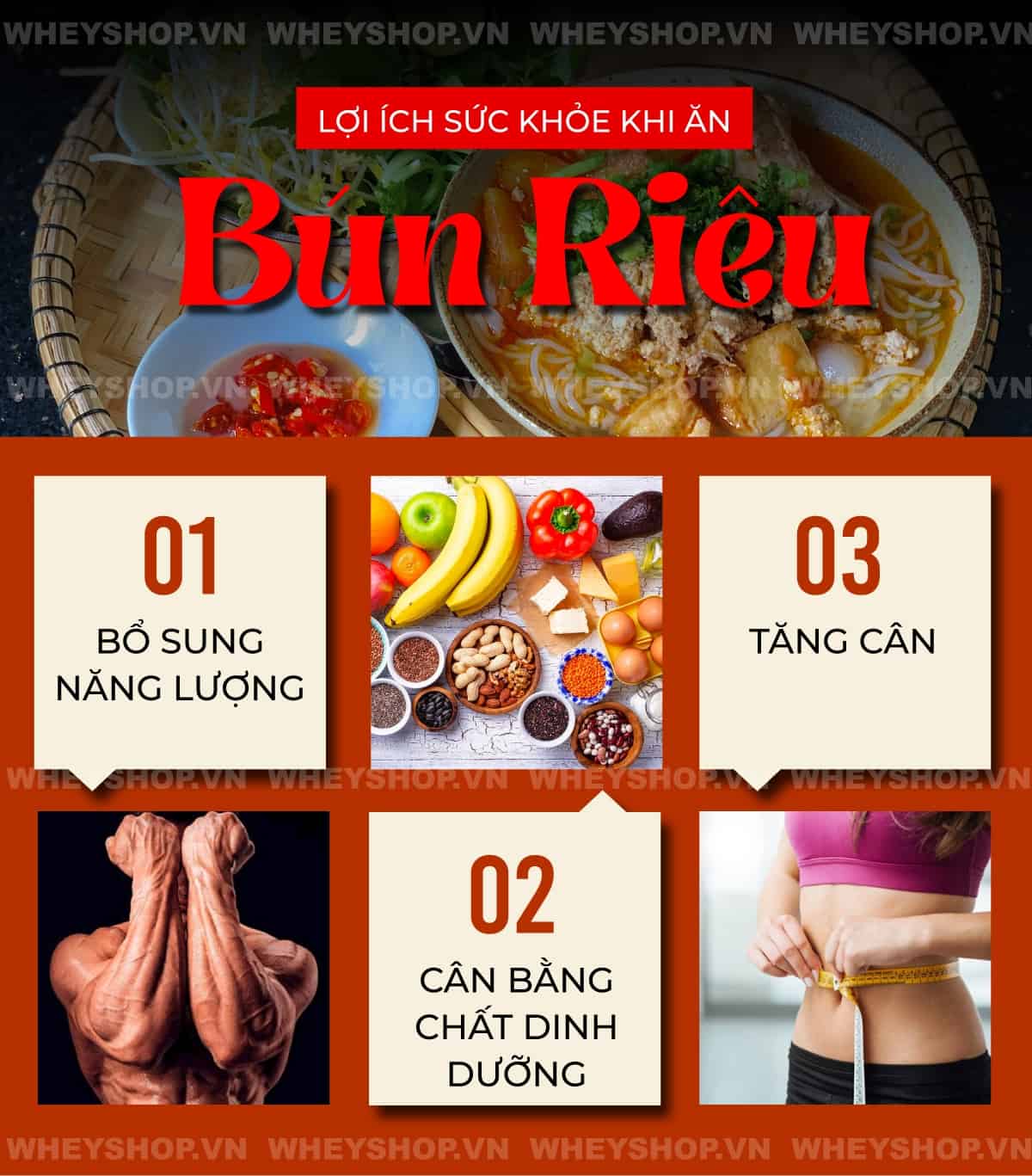 Bún riêu - món ăn đặc sắc. Không ít người thắc mắc ăn bún riêu có mập không? Để giải đáp câu hỏi, hãy cùng WheyShop tìm hiểu 1 tô bún riêu bao nhiêu calo nhé!