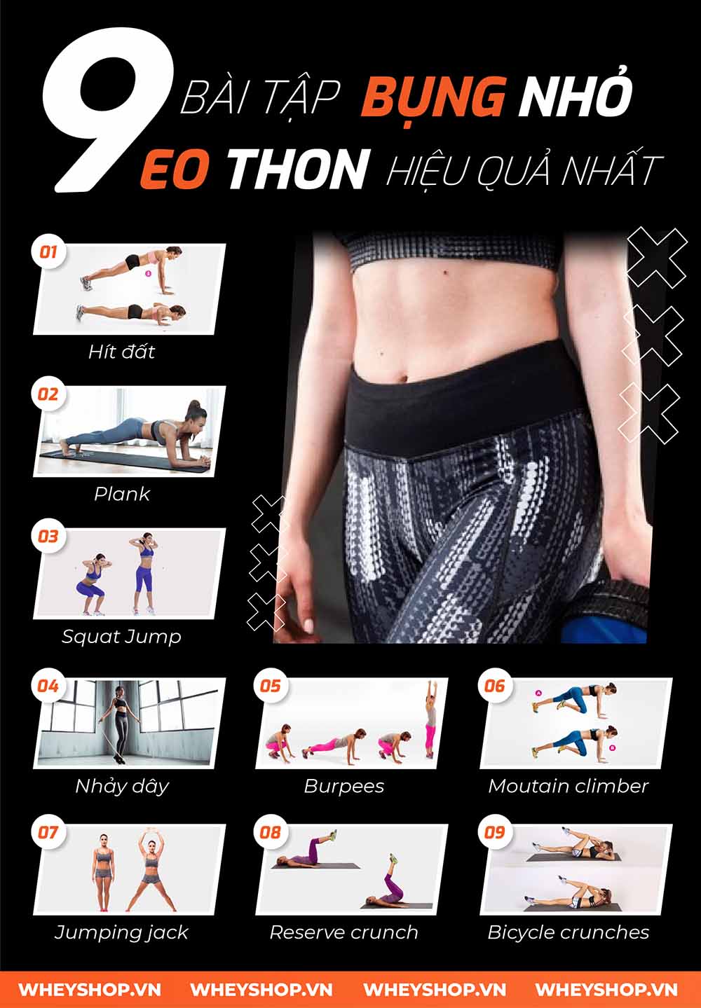 Nếu bạn đang băn khoăn trong việc lựa chọn các bài tập bụng nhỏ eo thon hiệu quả, hãy cùng WheyShop tìm hiểu ngay 10 bài tập dưới đây