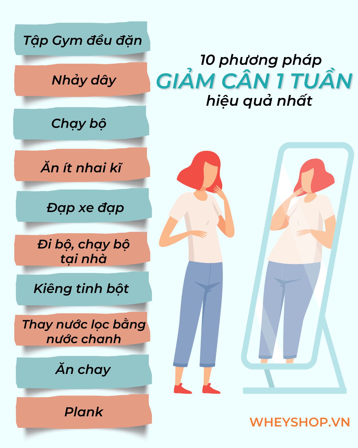 Nếu bạn đang băn khoăn trong việc tìm phương pháp giảm cân trong 1 tuần hiệu quả, đơn giản thì hãy cùng WheyShop tham khảo chi tiết qua bài viết ngay sau đây...