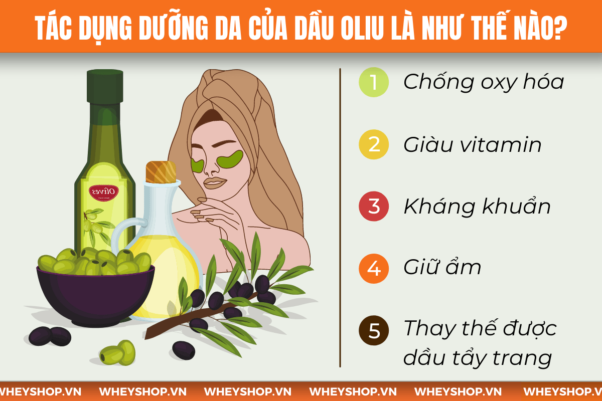 Nếu bạn đang băn khoăn trong việc tìm cách sử dụng dầu oliu dưỡng da thì hãy cùng WheyShop tham khảo chi tiết 15 cách qua bài viết...