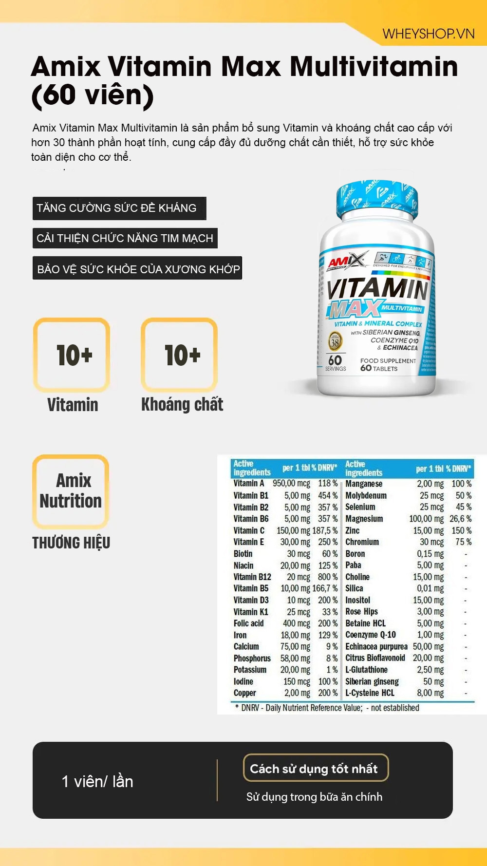 Amix Vitamin Max Multivitamin