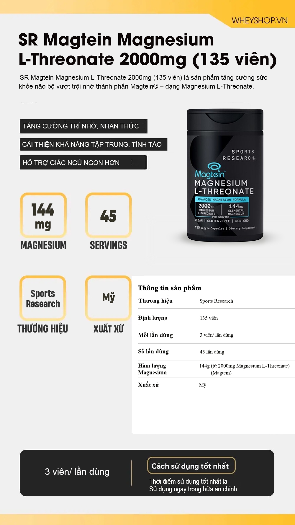 SR Magtein Magnesium L-Threonate 2000mg (135 Viên) 4 20250425 113517