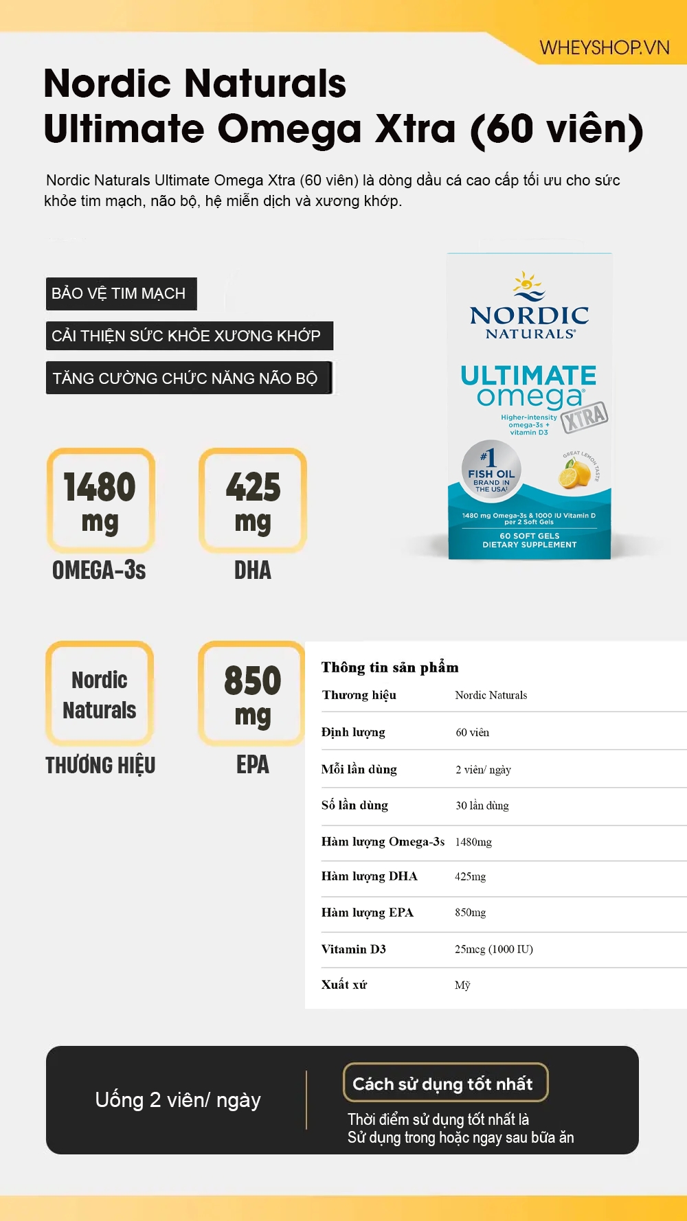 Nordic Naturals Ultimate Omega Xtra, Lemon Flavor (60 Soft Gels) 4 20250513 165842