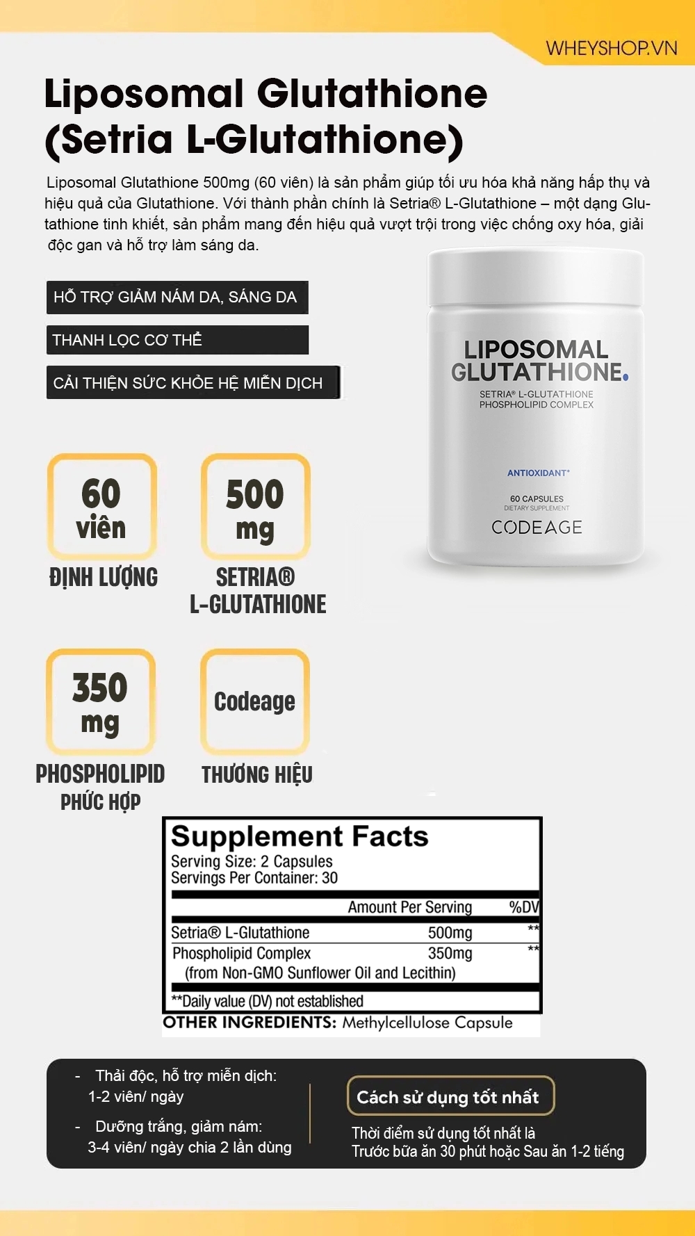 Code Age Liposomal Glutathione 500mg (60 viên) 4 20250909 141529