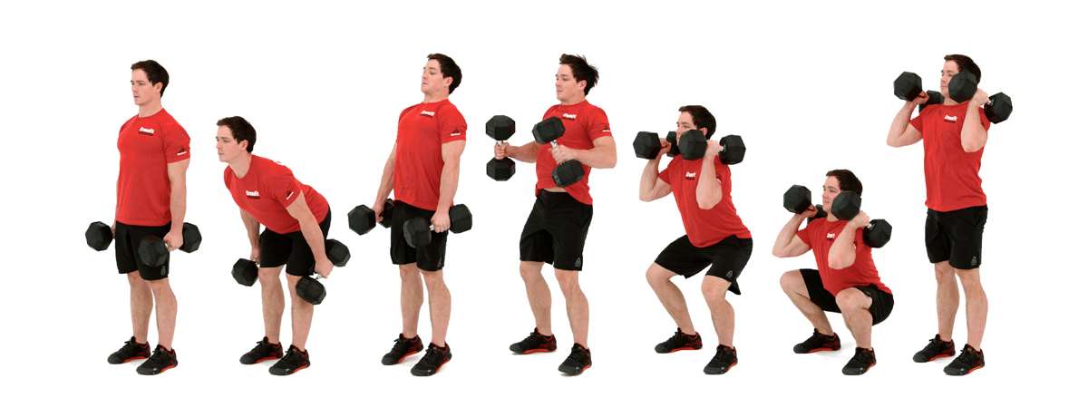 25 bai tap dot mo thua giam can hieu qua nhat Dumbbell Squat Cleans