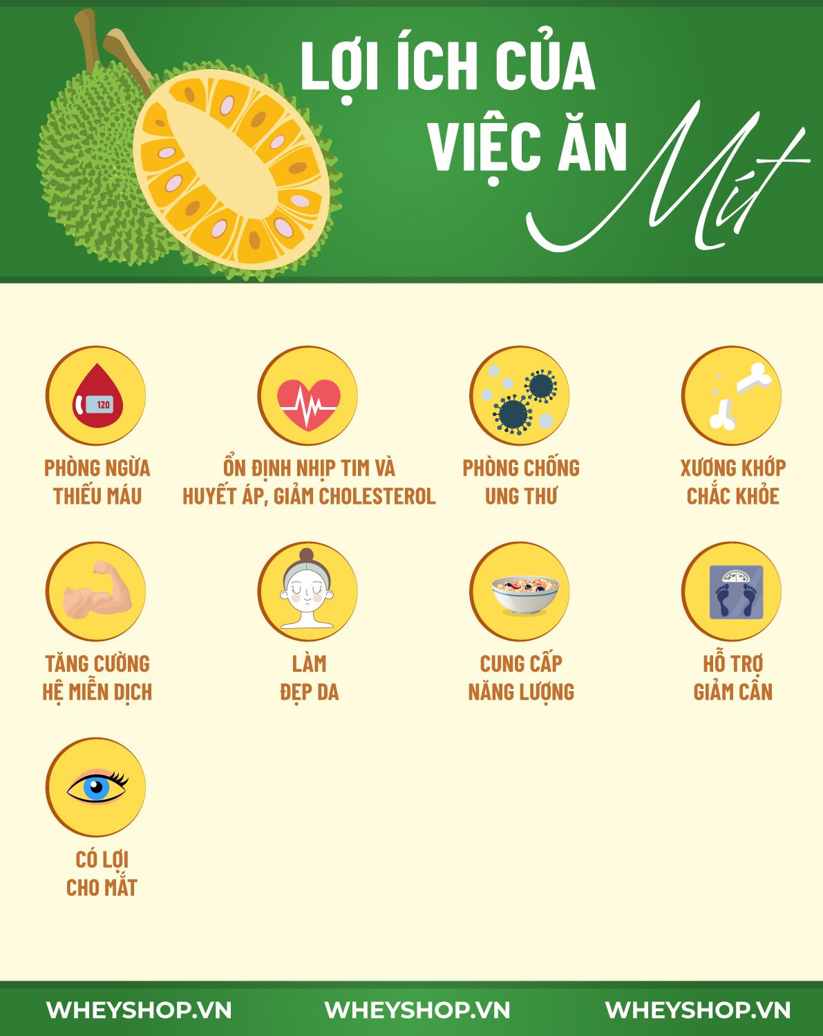 Ăn mít có tác dụng gì? Hãy cùng WheyShop tìm hiểu chi tiết về lợi ích của quả mít và lưu ý khi ăn mít qua bài viết...