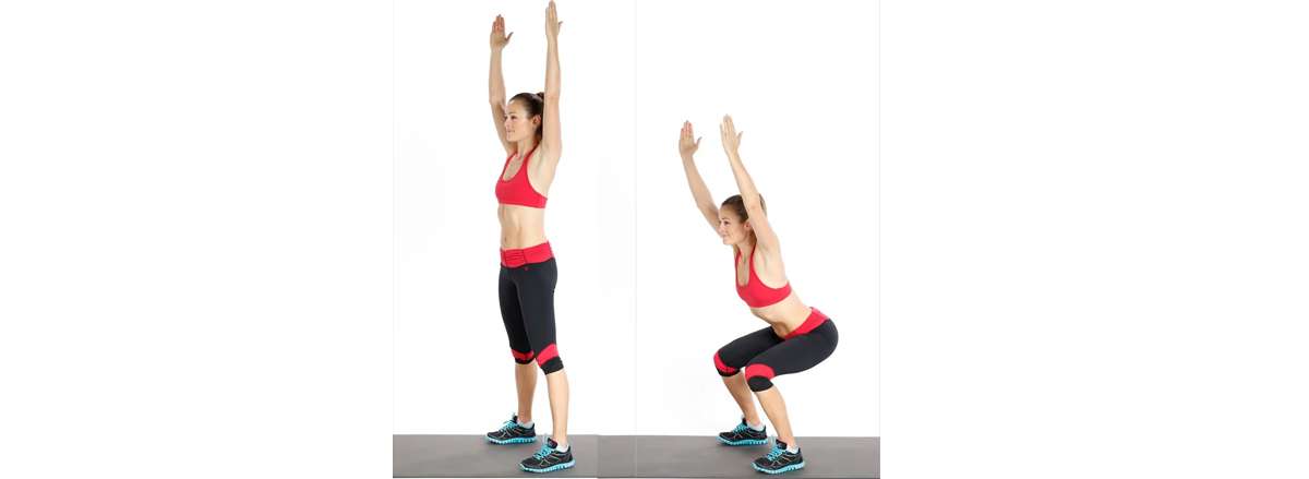 30 bai tap workout tai nha giam can hieu qua Overhead Squat