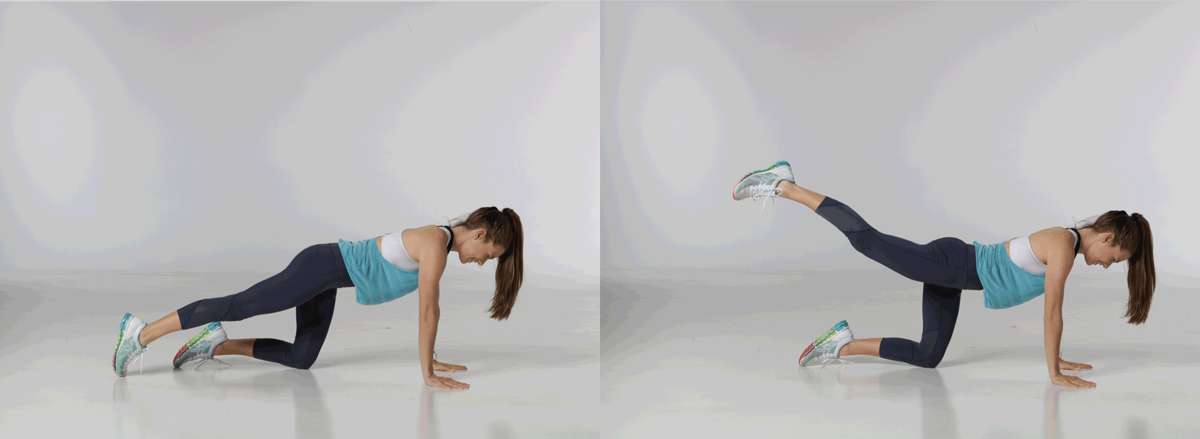 30 bai tap workout tai nha giam can hieu qua Straight leg Donkey Kick