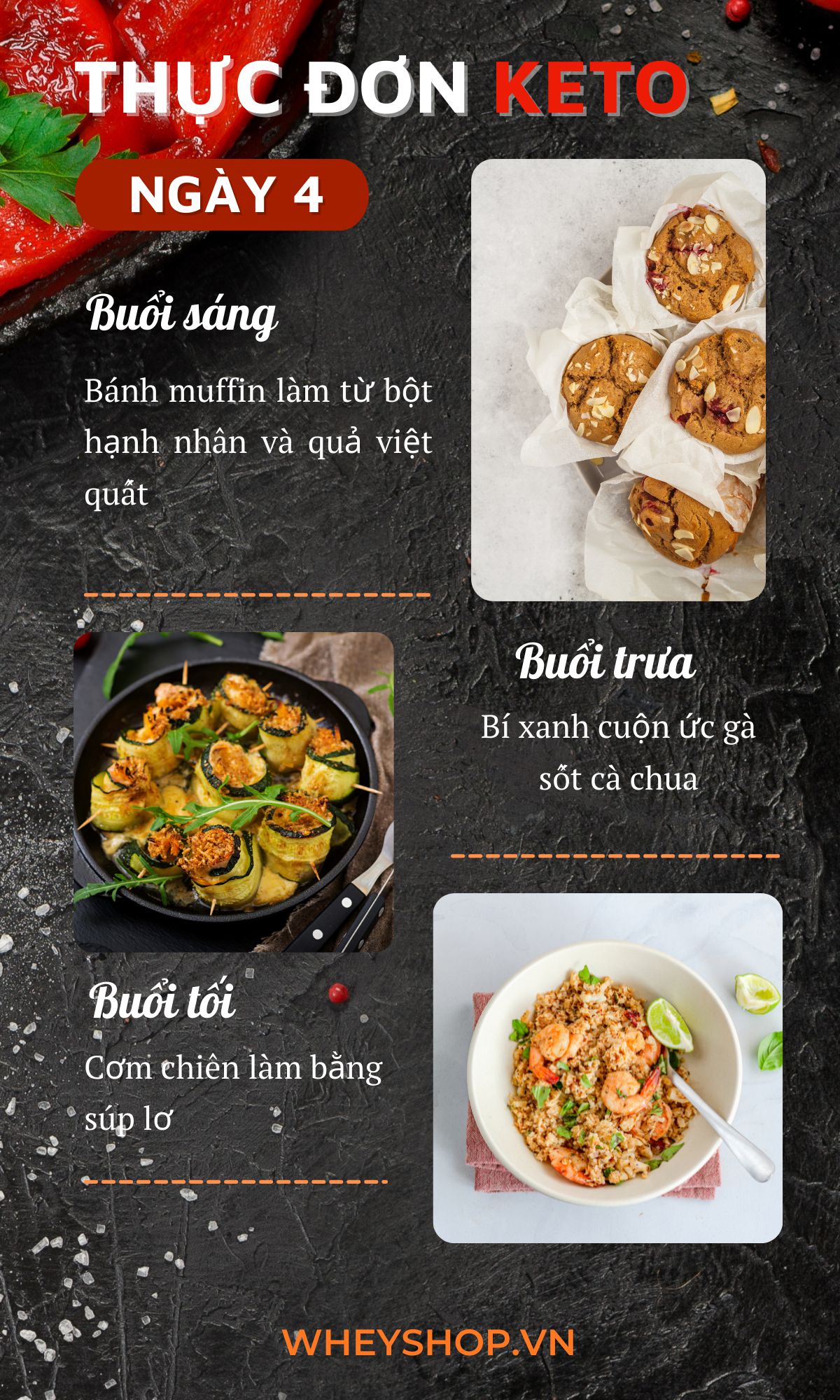 Nếu bạn đang tìm hiểu về thực đơn Keto và cách xây dựng thực đơn Keto hiệu quả thì hãy cùng WheyShop tham khảo chi tiết qua bài viết ngay sau đây nhé...