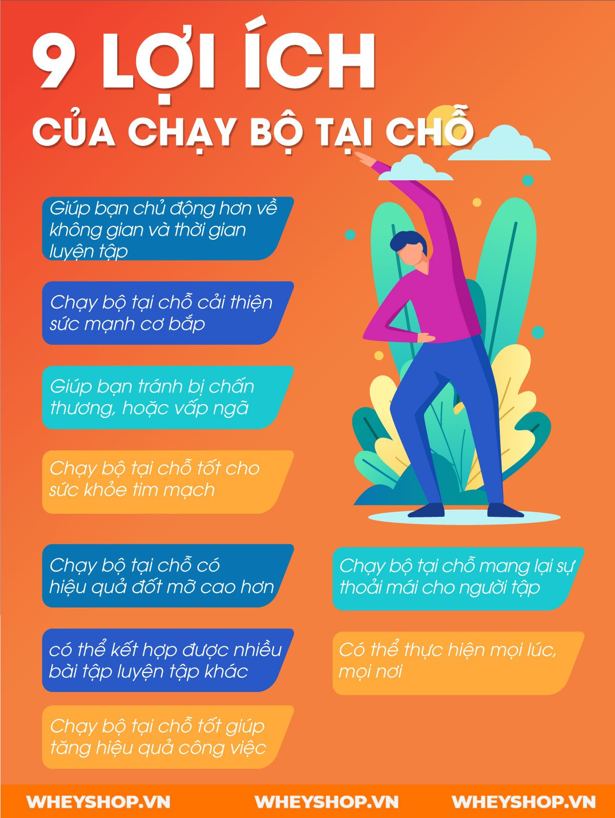 Chạy bộ tại chỗ nghe rất đơn giản tuy nhiên lại mang tới cực kỳ nhiều lợi ích cho sức khỏe. Tìm hiểu ngay 9 lợi ích tuyệt vời qua bài viết..